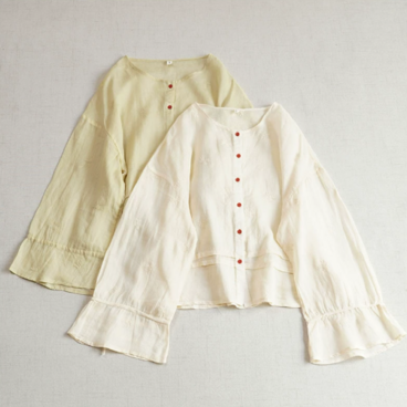 【受注製作】ダブルガーゼ シャツ スタンドカラー チェック オーバーサイズのコピーのコピー