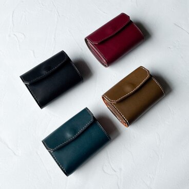 【受注製作】三つ折りコンパクト財布【カラー選択】【名入れオプション】