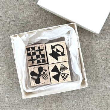 パッチワーク柄のはんこ（B）