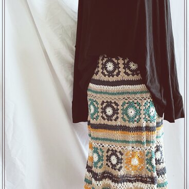 手編みスカート