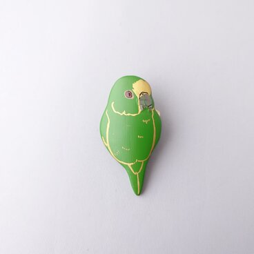 キボウシインコ 漆ブローチ