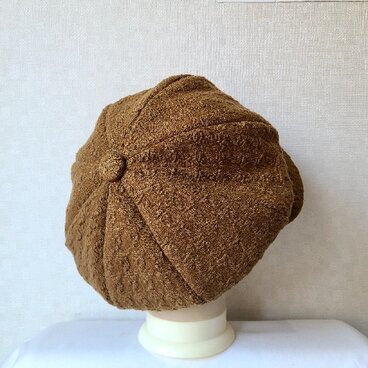 魅せる帽子☆リバーシブルが嬉しい♪大きめクラウンのブリティッシュ風キャスケット～カーキ