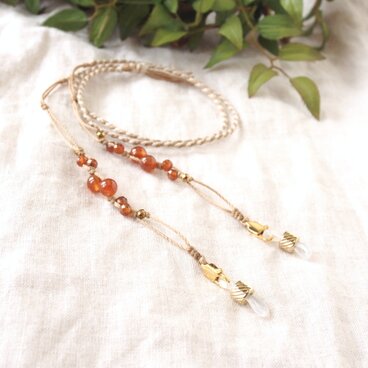 Orange-Brown Glasses Strap（ヘソナイトガーネット）