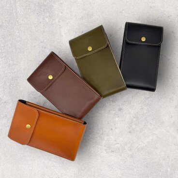 【リニューアル】レザースマホベルトポーチ（ハンドメイド／コンパクト／iPhone／android／裏地有／ギフト対応）