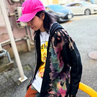 タイダイ ジップアップ フーディ カラフル×ブラック XXLサイズ HD25-08