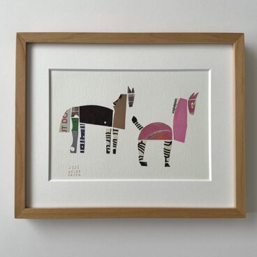 原画　Paper Horses No.1　額装込み