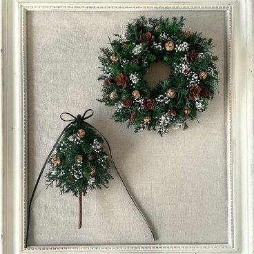 壁掛けツリーとリースのクリスマスセットA