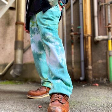 タイダイ スウェットパンツ XLサイズ グリーン ムラ染め HD25-10