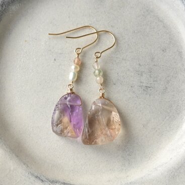 ラフロックアメトリンのピアスC・イヤリング変更可