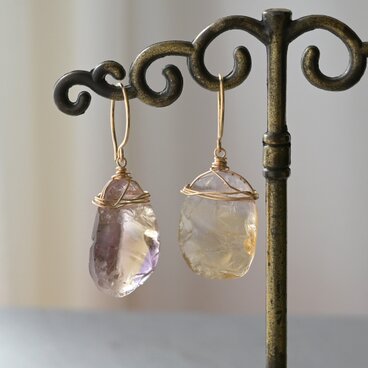 ラフロックアメトリンのピアスE・イヤリング変更可