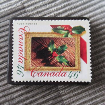 カナダ　クリスマス切手ブローチ10680