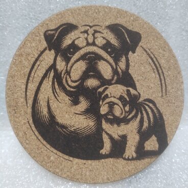 コースター　ブルドッグの親子