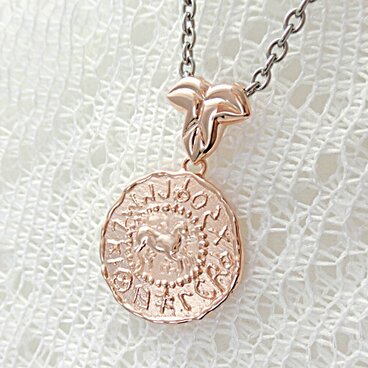 エトルリア風・ピンクゴールド仕上・コインペンダント（モチーフジュエリー）シルバー製　　 （日本製）