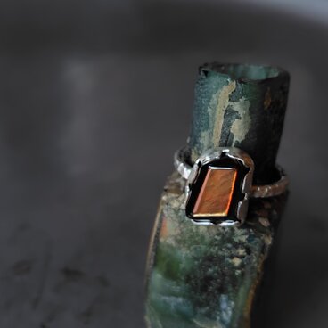 レインボーガーネットシルバーリング#11