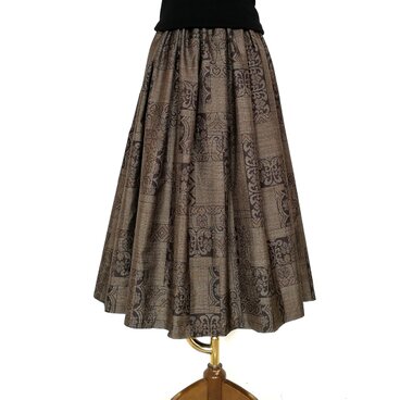 大島紬リメイク＊タックスカート