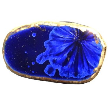 ブローチ、コバルト青結晶　C02