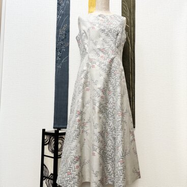 白大島紬プリンセスラインワンピース　聖夜Ⅲ