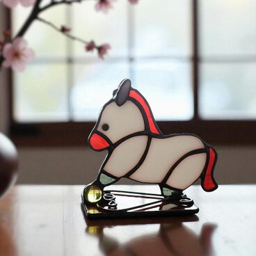 ステンドグラス干支 午「お馬のしろ♪」