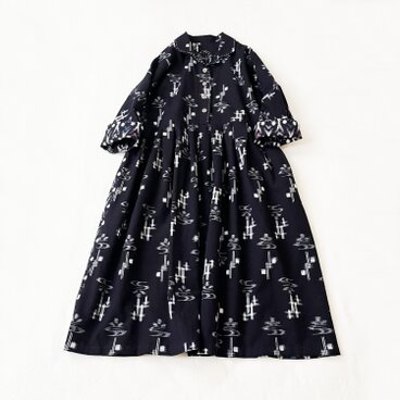 ヴィンテージ キモノ de オープンカラー ワンピース