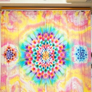 タイダイ カーテン 美しい幻想的な大曼荼羅 HD25-11