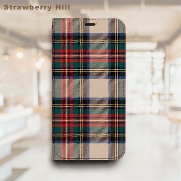 チェック柄 タータンチェック ベルトなし 帯なし ベルトレス 手帳型 iPhone スマホ ケース カバー