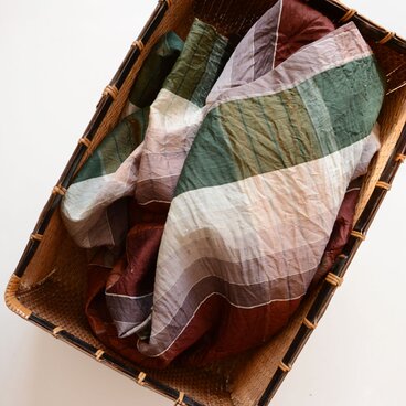 布団皮のほどき古布 格子模様｜リメイク・ハンドメイド・インテリア用 ヴィンテージ