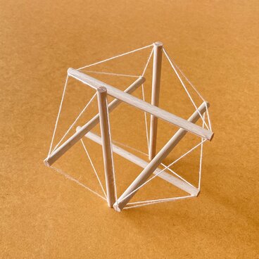 テンセグリティ B6s-165 オブジェ［白］（完成品）