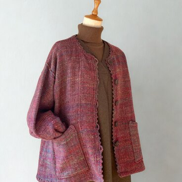 手織りのゆったりジャケット