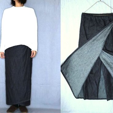 【ｋ様専用ページ】オフベージュ/ヘビーコーデュロイ　巻きスカートパンツ