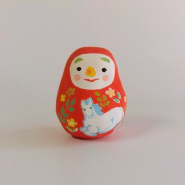 張り子　干支「午」だるま中 （け）