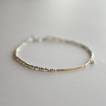 カレンシルバー　ゴールドフィルドのコンビブレスレット（Silver925）(14kgf）