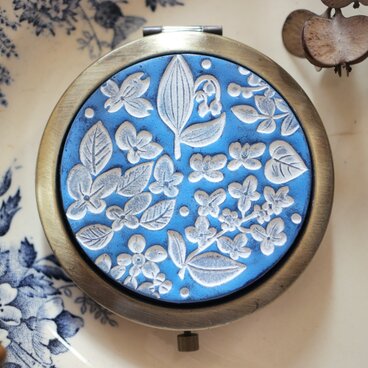 : : : 陶土の草花ミラー : : : 1406