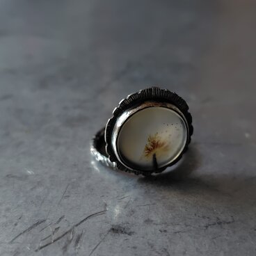 デンドリティックアゲートシルバーリング#12