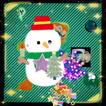 キラキラなハロウィンでクリスマス風の写真風加工イラスト