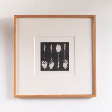 紙版画 "spoons #2"（額装）