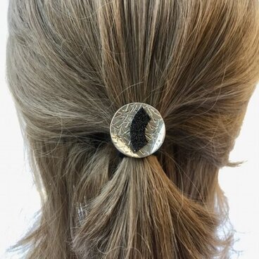 フランス 世界の飾りボタン ヘアゴム シルバー [mazh-131]