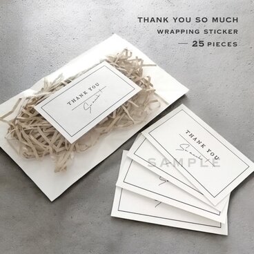 ［ 大サイズ ］THANK YOU サンクスシール デザインシール 印象的 シンプル モノトーン