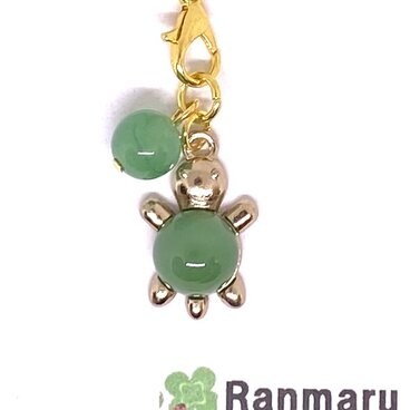 アベンチュリン/パワーストーン/天然石/海亀/ホヌ/可愛い/ストラップ/キーホルダー⭐️