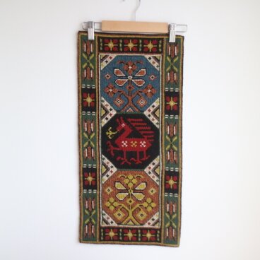 スウェーデンで見つけた手刺繍のタペストリー ハンガー無し No.6243