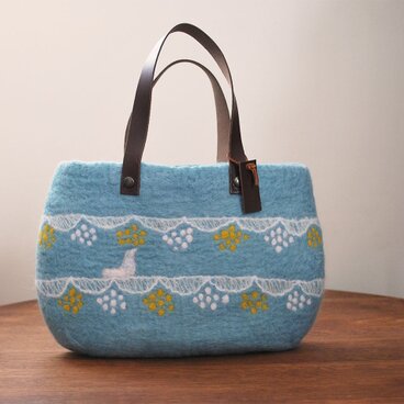 羊毛フェルトバッグ/森のベール 緑