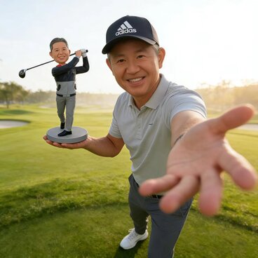 ゴルフ好き 誕生日 プレゼント、オーダーメイド 写真から作る 似顔絵 人形, オリジナル 肖像画 置物 フィギュア 部活 野球