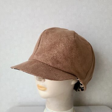 魅せる帽子☆リバーシブルが嬉しい♪ふんわりキャスケット～キャメル&千鳥格子