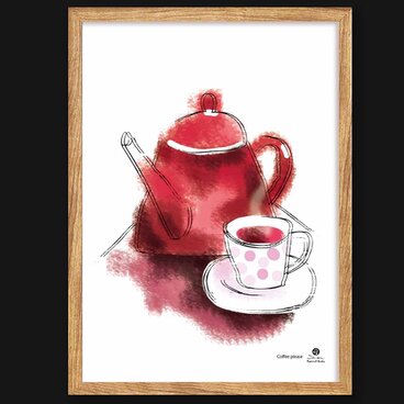 コーヒーどうぞ　送料無料 　イラスト　A4〜A0　ポスター　アートポスター　アート/sei検索新着順　3821