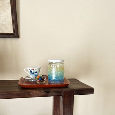 アクリルペイントのガラス瓶　　　　　yk 0294