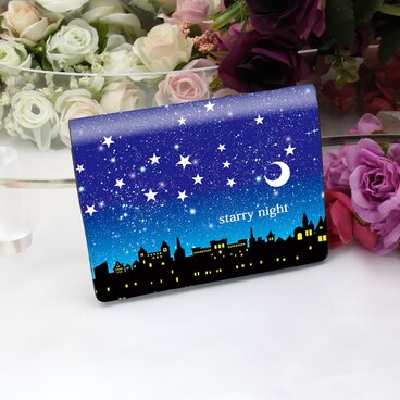 定期入れ/パス入れ/名刺入れ  カードケース 【星空の夜（starry night）】（名入れ可）