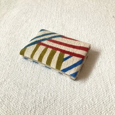 型染め カードケース「糸巻き」