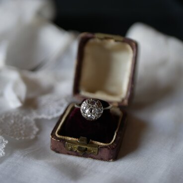 ローズカットダイヤモンド　シルバーリング　フランスアンティーク　アンティークジュエリー