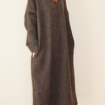 セミオーダーのお客様専用　秋冬　最高級ウール100％のワンピース　ヘリンボーン　茶　のコピー