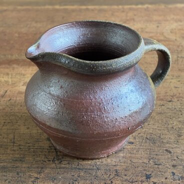 ｜ミルクピッチャー（焼締自然釉）｜ ミルク・ソース入れ／小さな花入れ｜薪窯焼成・焼締陶器