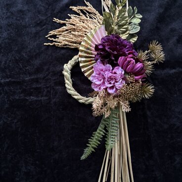 紫雅（しが）のロングしめ飾り